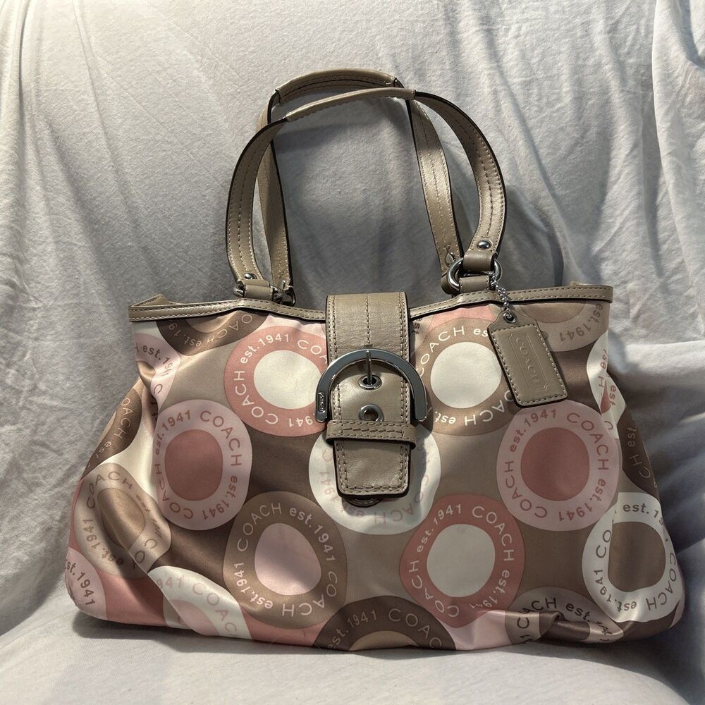 Coach Y2K Soho Snaphead Sateen Carryall Tote Bag Pink F18805
